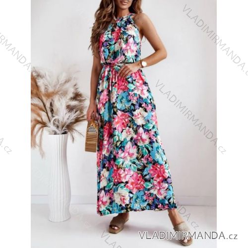 Šaty dlhé elegantné bez rukáv dámske (S/M ONE SIZE) TALIANSKA MÓDA IMWGB232315