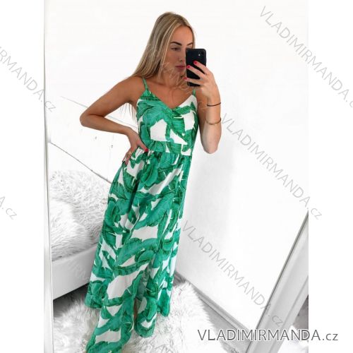 Šaty dlhé letné na ramienka dámske (S/M ONE SIZE) TALIANSKA MÓDA IMWB23351