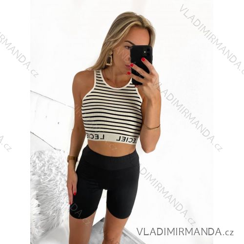 Top croptop bez rukávu dámsky prúžok (S/M ONE SIZE) TALIANSKA MÓDA IMPMD2327314