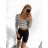 Top croptop dlhý rukáv dámsky prúžok (S/M ONE SIZE) TALIANSKA MÓDA IMPMD2327358