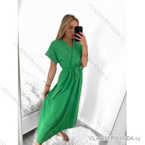 Šaty dlhé letné krátky rukáv dámske (S/M ONE SIZE) TALIANSKA MÓDA IMWD231723