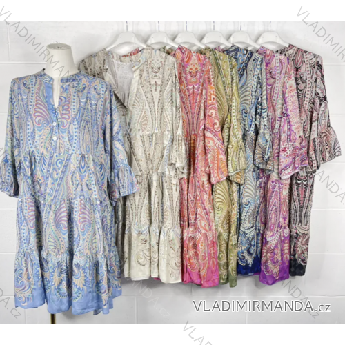 Šaty letné 3/4 rukáv dámske (S/M ONE SIZE) TALIANSKA MÓDA IMPBB23F10299A
