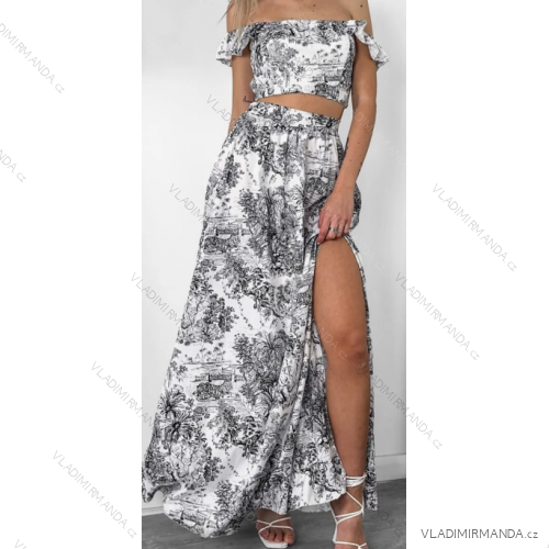 Súprava sukne dlhá a croptop carmen dámska (S/M ONE SIZE) TALIANSKA MÓDA IMPBB23B1671/6484