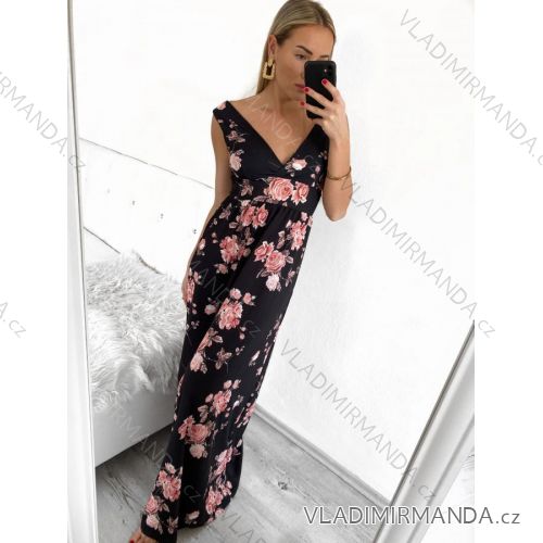 Šaty dlhé elegantné bez rukávov dámske (S/M ONE SIZE) TALIANSKA MODA IM323009-4