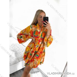 Šaty košeľové letné oversize dlhý rukáv dámske nadrozmer (S/M/L/XL/2XL ONE SIZE) TALIANSKA MóDA IM8239802