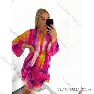 Šaty košeľové letné oversize dlhý rukáv dámske nadrozmer (S/M/L/XL/2XL ONE SIZE) TALIANSKA MóDA IM8239802-1/DR