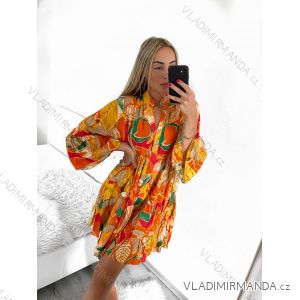 Šaty košeľové letné oversize dlhý rukáv dámske nadrozmer (S/M/L/XL/2XL ONE SIZE) TALIANSKA MóDA IM8239802-5/DR