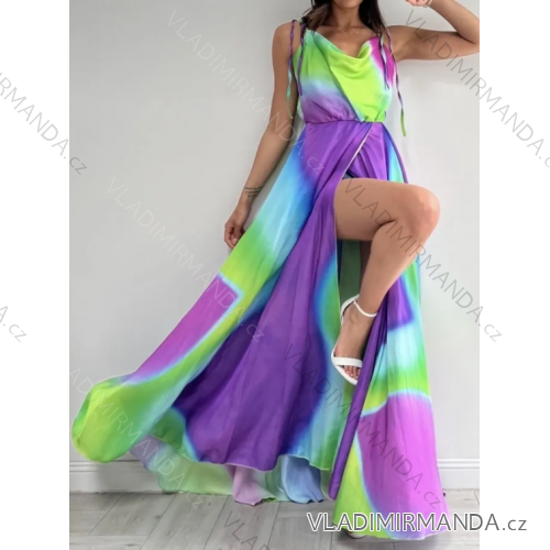 Šaty dlhé letné elegantné na ramienka dámske (S/M ONE SIZE) TALIANSKA MÓDA IMPBB23B23661