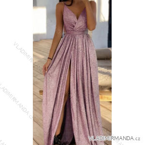Šaty dlhé letné elegantné spoločenské trblietavé s flitrami na ramienka dámske (S/M ONE SIZE) TALIANSKA MÓDA IMPBB23C23703