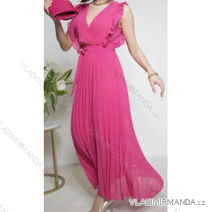 Šaty letné dlhé elegantné skladané bez rukávov dámske (S/M ONE SIZE) TALIANSKA MÓDA IMPBB2313166xyd