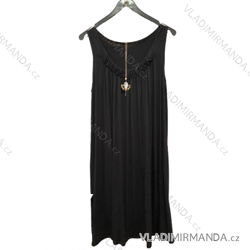 Šaty na ramienka dámske (XL/2XL/3XL ONE SIZE) FRANCÚZSKA MÓDA FMB21006/DU 2XL/3XL čierna