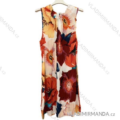 Šaty letné bez rukávov dámske (uni s / m) TALIANSKÁ MÓDA IM719257 S/M červená