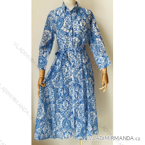 Šaty dlhé letné košeľové dlhý rukáv dámske (S/M ONE SIZE) TALIANSKA MÓDA IMPEM23202-4