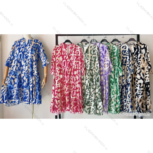 Šaty letné 3/4 dlhý rukáv dámske (S/M ONE SIZE) TALIANSKA MÓDA IMPEM234513