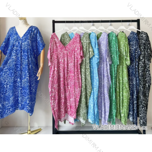Šaty dlhé letné krátky rukáv dámske (S/M ONE SIZE) TALIANSKA MÓDA IMPEM24R9627