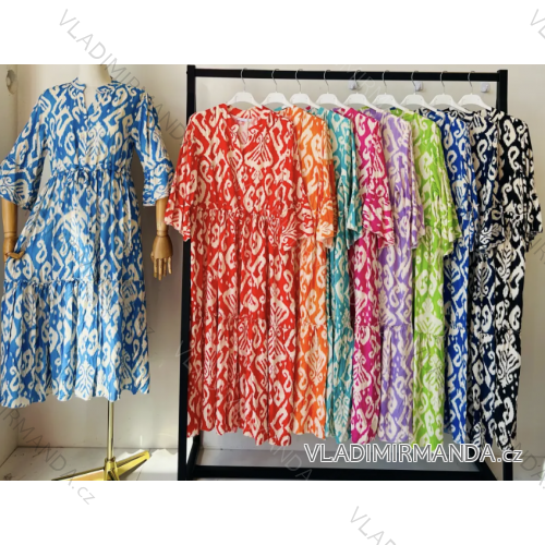 Šaty letné 3/4 dlhý rukáv dámske (S/M ONE SIZE) TALIANSKA MÓDA IMPEM24R9629