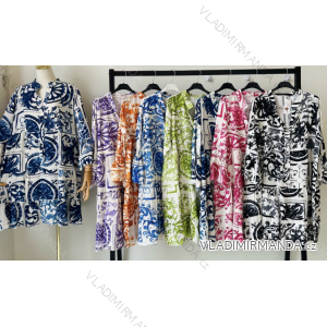 Šaty letné 3/4 dlhý rukáv dámske (S/M ONE SIZE) TALIANSKA MÓDA IMPEM235755