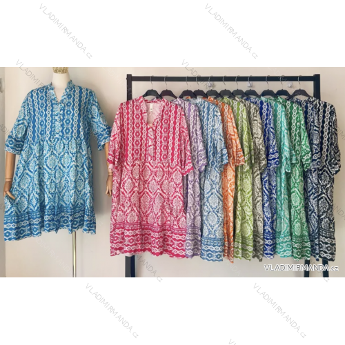 Šaty letné 3/4 dlhý rukáv dámske (S/M ONE SIZE) TALIANSKA MÓDA IMPEM235513