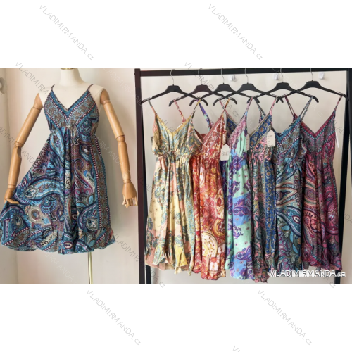 Šaty letné na ramienka dámske (S/M ONE SIZE) INDICKÁ MÓDA IMPEM23BO220V