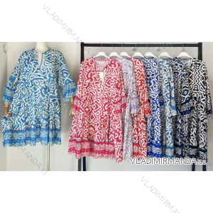 Šaty letné 3/4 dlhý rukáv dámske (S/M ONE SIZE) TALIANSKA MÓDA IMPEM23C7018