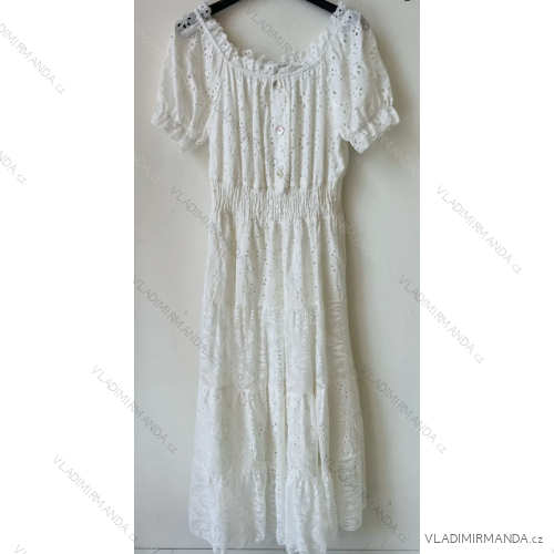 Šaty letné boho krajkové krátky rukáv dámske (S/M ONE SIZE) TALIANSKA MÓDA IMPEM231662
