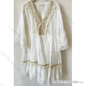 Šaty letné boho krajkové 3/4 dlhý rukáv dámske (S/M ONE SIZE) TALIANSKA MÓDA IMPEM235687