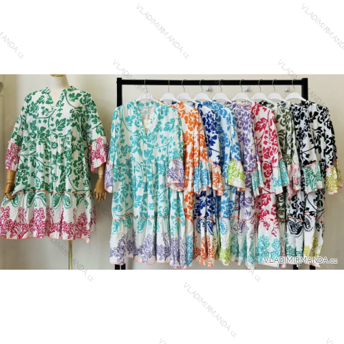 Šaty letné 3/4 dlhý rukáv dámske (S/M ONE SIZE) TALIANSKA MÓDA IMPEM24C5138B
