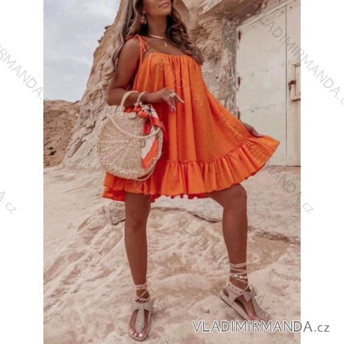 Šaty letné mušelínové na ramienka dámske (S/M ONE SIZE) TALIANSKA MÓDA IMWKK232408