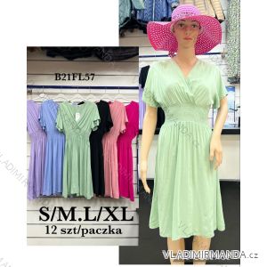 Šaty letné krátky rukáv dámske (S/ML/XL) POLSKÁ MÓDA PMWB23B21FL57
