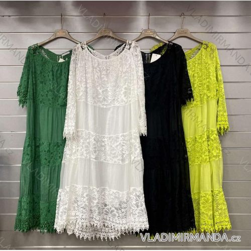 Šaty dlhé letné krajkové dlhý rukáv dámske (L/XL/2XL ONE SIZE) TALIANSKA MÓDA IMWGS232429