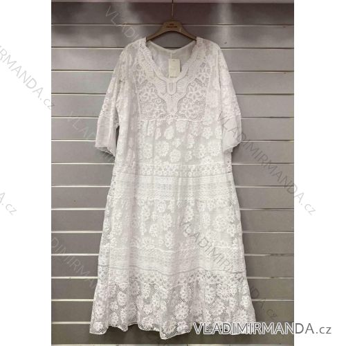 Šaty dlhé letné krajkové 3/4 dlhý rukáv dámske (S/M ONE SIZE) TALIANSKA MÓDA IMWGS232435
