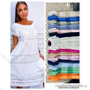 Šaty letné krátky rukáv dámske (S/M ONE SIZE) TALIANSKA MÓDA IMWL232459