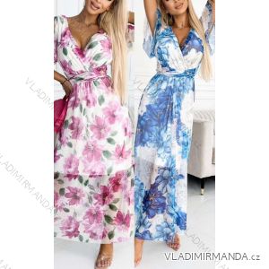 Šaty letné dlhé šifónové krátky rukáv dámske (S/M ONE SIZE) TALIANSKA MÓDA IMWGB232471