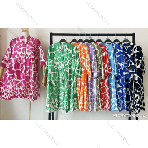 Šaty letné 3/4 dlhý rukáv dámske (S/M ONE SIZE) TALIANSKA MÓDA IMPEM234247