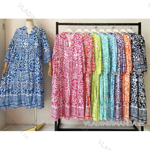 Šaty letné oversize 3/4 dlhý rukáv dámske (S/M ONE SIZE) TALIANSKA MÓDA IMPEM25C7058