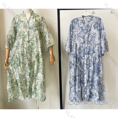 Šaty letné 3/4 dlhý rukáv dámske (S/M/L ONE SIZE) INDICKÁ MÓDA IMPEM23204-5