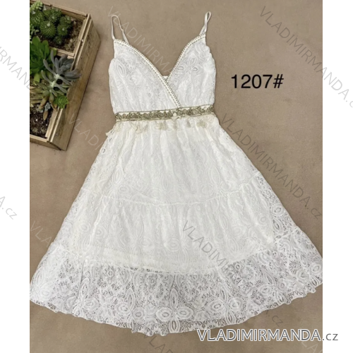 Šaty letné boho krajkové na ramienka dámske (S/M ONE SIZE) TALIANSKA MÓDA IMPEM231207
