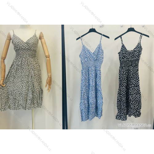 Šaty letné na ramienka dámske (S/M ONE SIZE) TALIANSKA MÓDA IMPEM23FW33-76