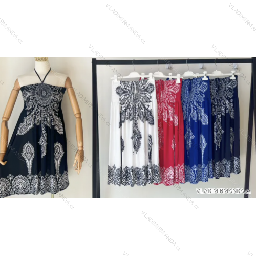 Šaty letné na ramienka dámske (S/M ONE SIZE) TALIANSKA MÓDA IMPEM23V01