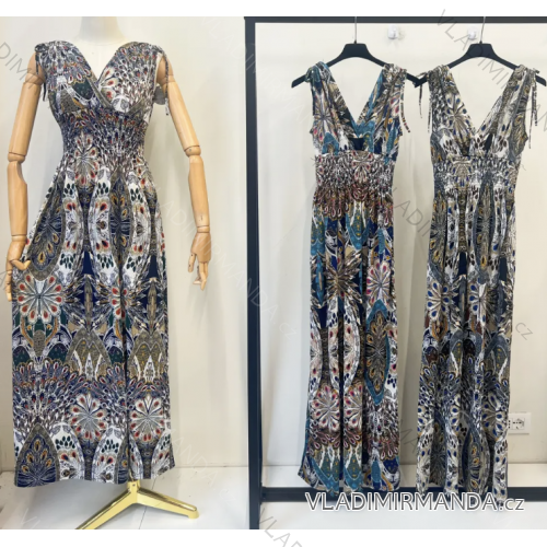 Šaty dlhé letné bez rukávov dámske (S/M ONE SIZE) INDICKÁ MÓDA IMPEM23FW82-6