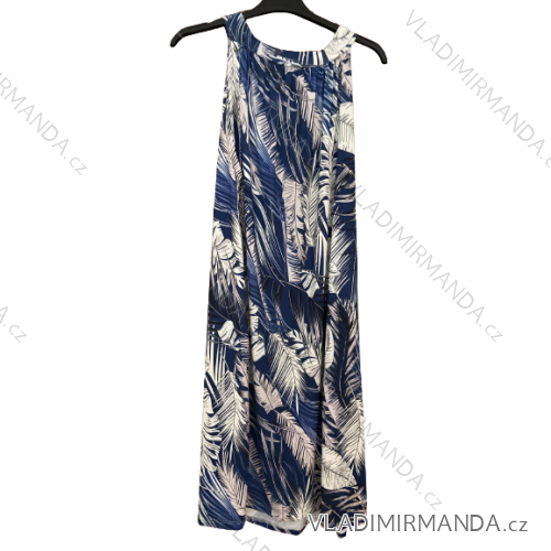 Šaty letné krátke icecool bez rukávov dámske (S/M ONE SIZE) TALIANSKA MÓDA IMM23ICECOOL-10/DUR S/M modrá