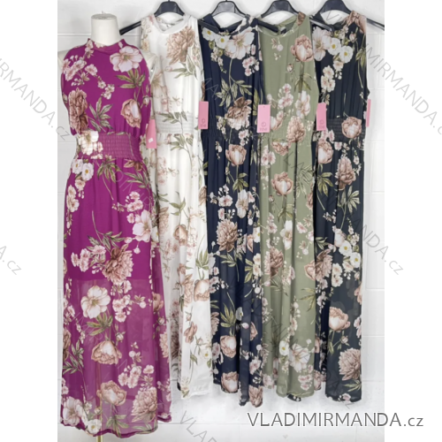 Šaty dlhé letné bez rukávov dámske (S/M ONE SIZE) TALIANSKA MÓDA IMPBB22 IMPBB23D0447
