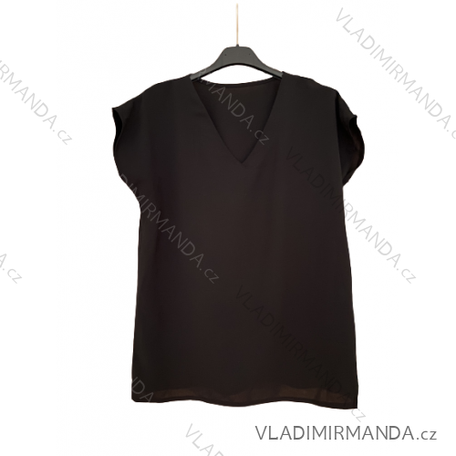 Tunika oversize krátky rukáv dámska (M/L/XL ONE SIZE) TALIANSKA MÓDA IMD23LOVE/DU L/XL čierna