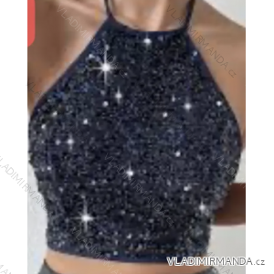 Top croptop trblietavý s flitrami bez rukávov dámsky (S/M ONE SIZE) TALIANSKA MÓDA IMPBB23O6292