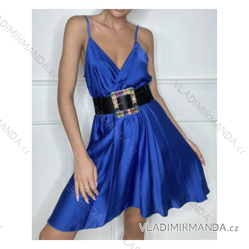 Šaty letné elegantné na ramienka dámske (S/M ONE SIZE) TALIANSKA MÓDA IMPBB23O968