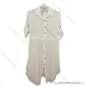 Šaty letný mušelín krátky rukáv nadrozměr dámske (L/XLONE SIZE) TALIANSKA MÓDA IM423STYLE