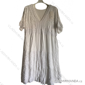 Šaty krajkové letné krátky rukáv dámske nadrozmer (XL/2XL ONE SIZE) TALIANSKA MÓDA IMD23LUCA