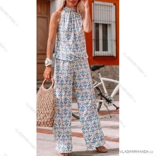 Súprava letné nohavice dlhé a top tielko icecool bez rukávu dámske (S/M ONE SIZE) TALIANSKA MÓDA IMM23M84215A