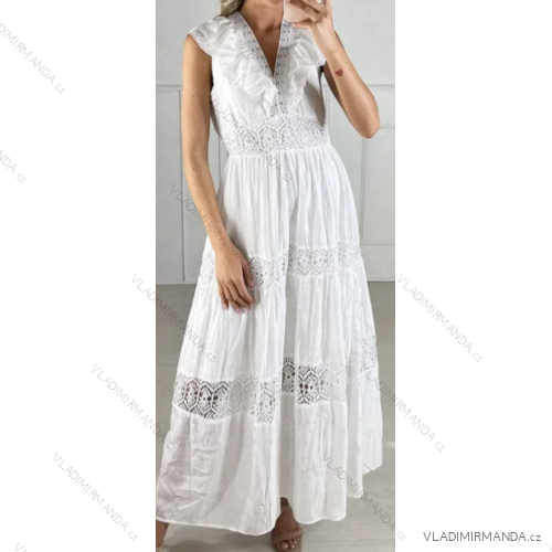Šaty dlhé krajkové letné bez rukávu dámske (S/M ONE SIZE) TALIANSKA MÓDA IMPBB234822ml