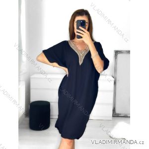 Šaty letné oversize krátky rukáv dámske (S/M ONE SIZE) TALIANSKA MÓDA IM3233348/DU